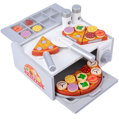 Acarebanny Wooden Simulation Barbecue Pizza Oven Children Pretend Play Toy(Pizza Oven) - Pretend Play Toys by buy2fix | Online Shopping UK | buy2fix