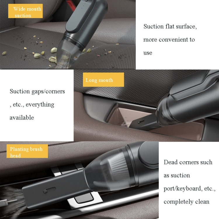 13000 Pa Car Vacuum Cleaner Wireless Handheld Mini Multi-Function UV Sterilization Vacuum Cleaner(Gentleman Black) - In Car by buy2fix | Online Shopping UK | buy2fix