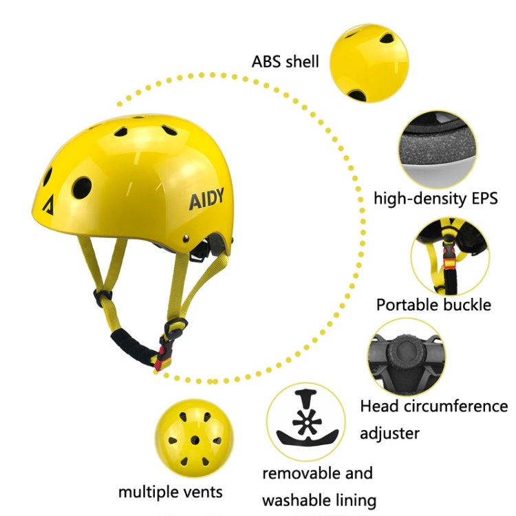 AIDY 7 In 1 Children Roller Skating Sports Protective Gear Set(Bright Yellow) - Protective Helmet & Masks by buy2fix | Online Shopping UK | buy2fix