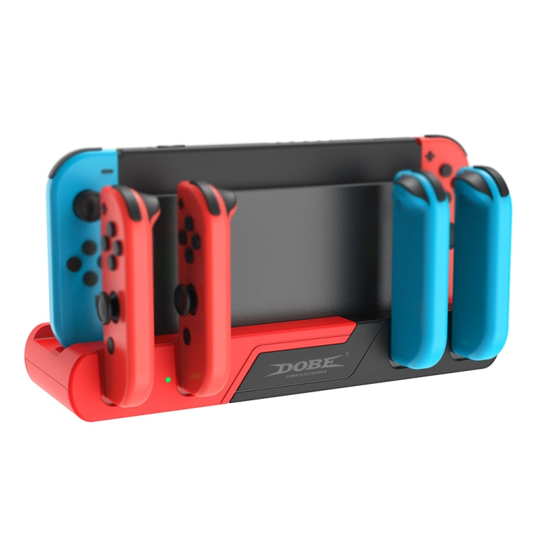 DOBE TNS-0122 4 In 1 Gamepad Charging Dock For Switch OLED(Red Black) - Charger & Power by DOBE | Online Shopping UK | buy2fix