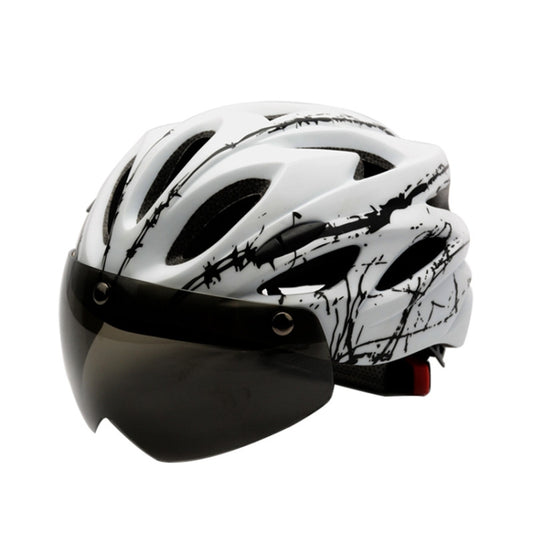 RZ285 Bicycle Outdoor Riding Helmet With Goggles(White Black) - Protective Helmet & Masks by buy2fix | Online Shopping UK | buy2fix