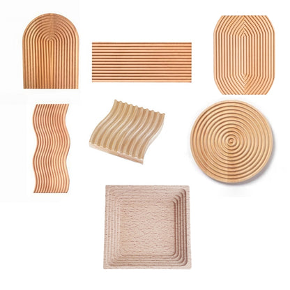 Medium Wavy Wooden Tray Photography Shooting Props - Camera Accessories by buy2fix | Online Shopping UK | buy2fix