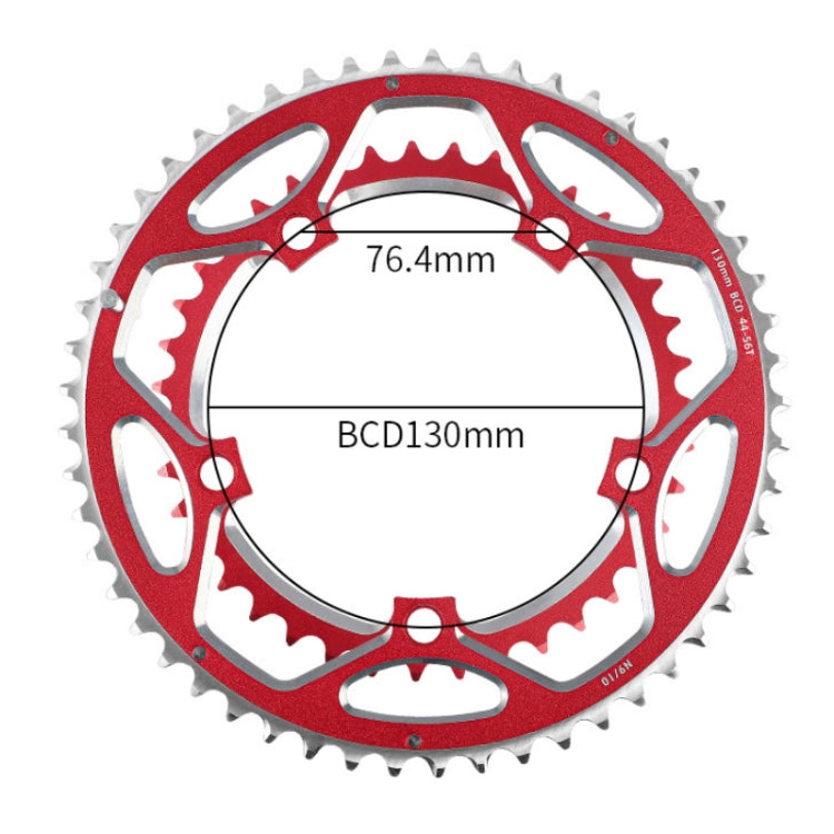 WEST BIKING YP0719273 Road Bike 56T-44T Double-Disc Aluminum Alloy Gears(Red) - Bicycle Chains & Rounds by WEST BIKING | Online Shopping UK | buy2fix