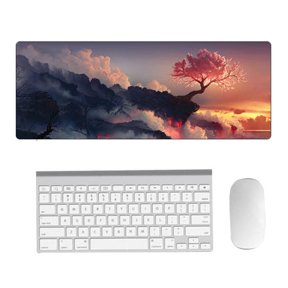 Hand-Painted Fantasy Pattern Mouse Pad, Size: 400 x 900 x 4mm Seaming(5 Volcanic Tree) - Mouse Pads by buy2fix | Online Shopping UK | buy2fix