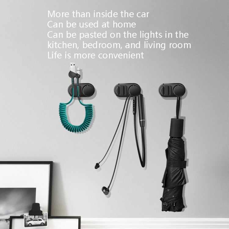 3 PCS Car Sticky Storage Data Cable Hook(Black) - In Car by buy2fix | Online Shopping UK | buy2fix