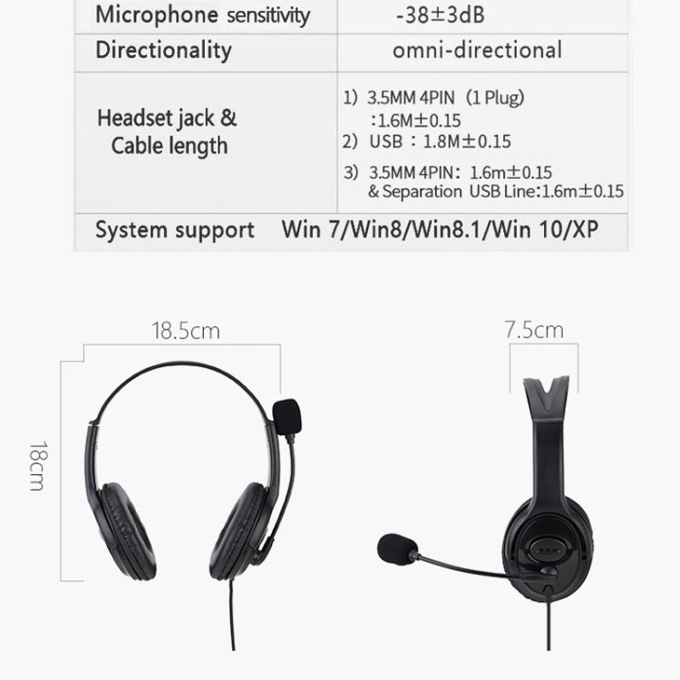 Soyto SY493MV Gaming Computer Teaching Office Mute Headset(Black) - Multimedia Headset by Soyto | Online Shopping UK | buy2fix