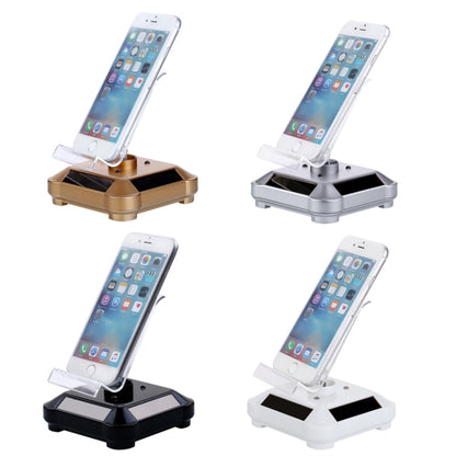 Solar Turntable Mobile Phone Stand Display Stand With Coloful Light(White) - Desktop Holder by buy2fix | Online Shopping UK | buy2fix