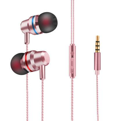 2 PCS TS8 3.5mm In-Ear Metal Wired Control Phone Earphone(Rose Gold) - In Ear Wired Earphone by buy2fix | Online Shopping UK | buy2fix