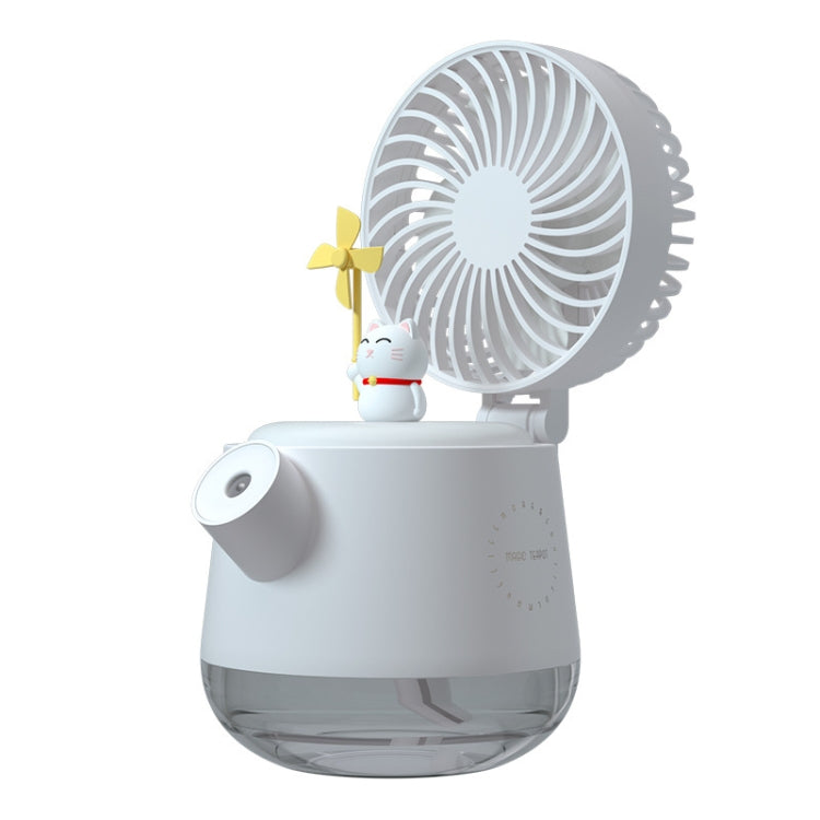 A04a USB Cute Pet Kettle Spray Desktop Fan(White Lucky Cat) - Consumer Electronics by buy2fix | Online Shopping UK | buy2fix