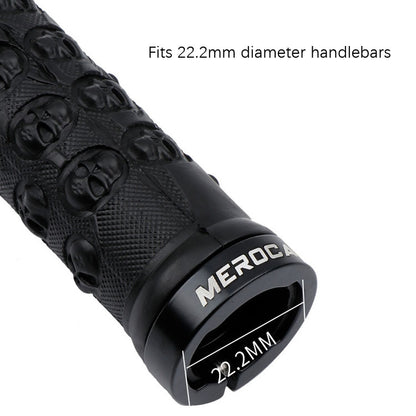 MEROCA Mountain Bike Anti-slip Shock Absorber Riding Grip Cover, Style: Bilateral Lock Skull ME23 Red - Bicycle Grips by MEROCA | Online Shopping UK | buy2fix