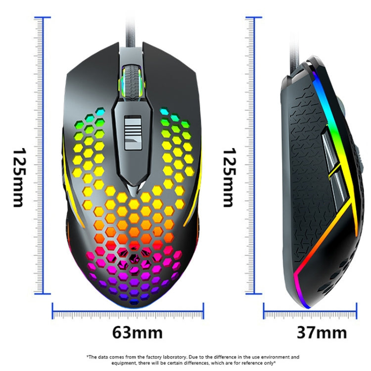 LEAVEN S50 6Keys Macro Definition Programmable RGB Lighted Gaming Wired Mouse, Cable Length: 1.5m(Black) - Wired Mice by LEAVEN | Online Shopping UK | buy2fix