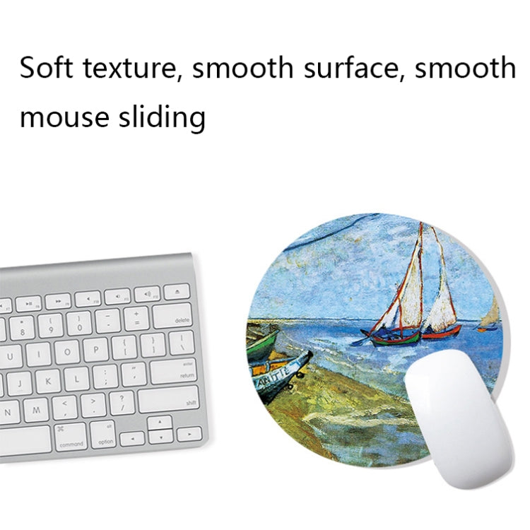 300x800x3mm Locked Am002 Large Oil Painting Desk Rubber Mouse Pad(Seaside Boat) - Mouse Pads by buy2fix | Online Shopping UK | buy2fix