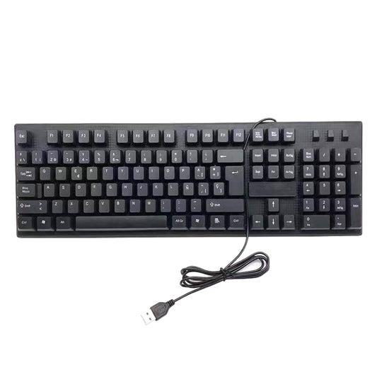 108 Keys Computer USB Wired Keyboard, Cable Length: 1.5m(Spanish) - Wired Keyboard by buy2fix | Online Shopping UK | buy2fix