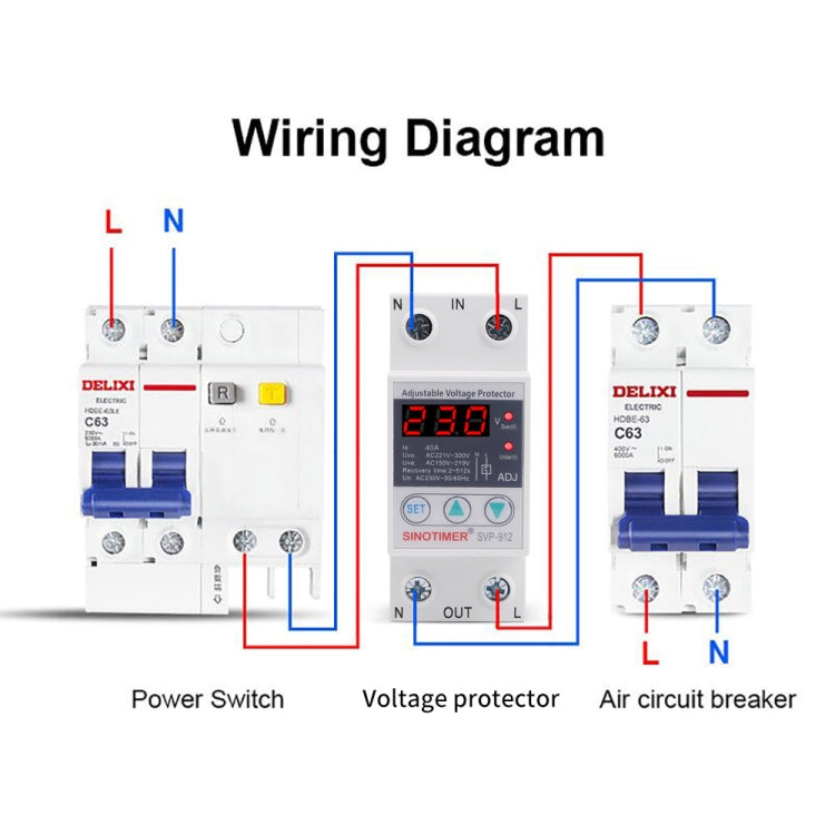 SINOTIMER SVP-912 Adjustable Self-resetting Intelligent Under-voltage Protector, Current: 40A - Consumer Electronics by SINOTIMER | Online Shopping UK | buy2fix