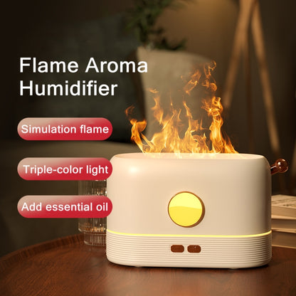 JF801 Desktop Simulation Flame Aroma Diffuser Humidifier, Color: 3 Color Light-Green - Home & Garden by buy2fix | Online Shopping UK | buy2fix