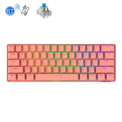 Ajazz STK61 61 Keys Dual Mode Wireless Bluetooth Mechanical Keyboard(Blue Shaft Red Gorge) - Wireless Keyboard by Ajazz | Online Shopping UK | buy2fix