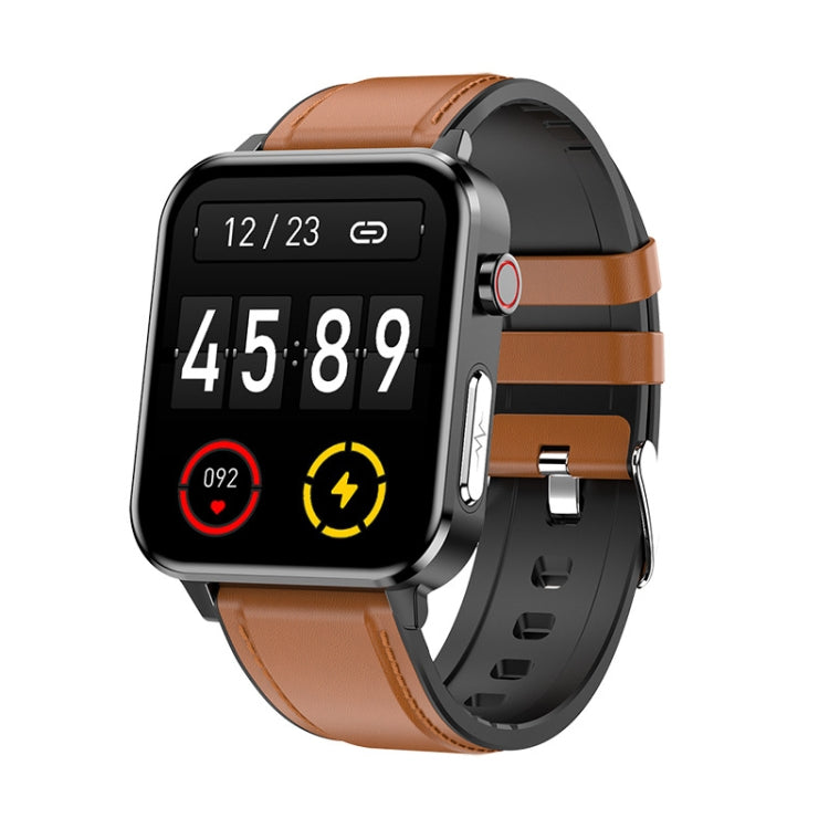 LOANIY E86 1.7 Inch Heart Rate Monitoring Smart Bluetooth Watch, Color: Brown Leather - Smart Watches by LOANIY | Online Shopping UK | buy2fix