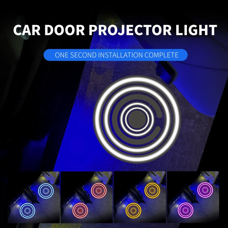 LED Infrared Induction Car Door Welcome Light Night Projection Ambient Light, Specification: Modern Circle (White)(1 Pair/Box) - In Car by buy2fix | Online Shopping UK | buy2fix