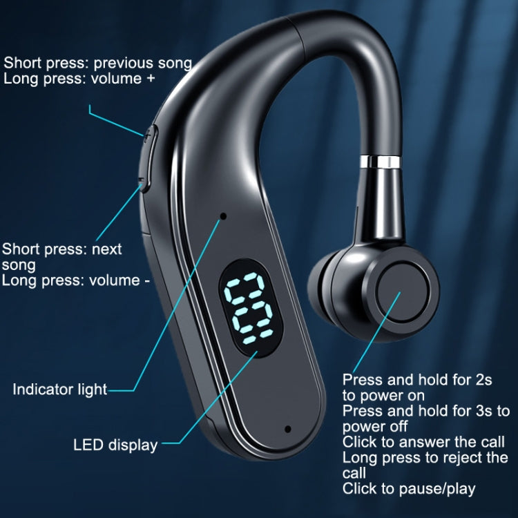 Bluetooth Business Hanging Ear Digital Display LED Sports Driving Headset(X5 Standard) - Bluetooth Earphone by buy2fix | Online Shopping UK | buy2fix