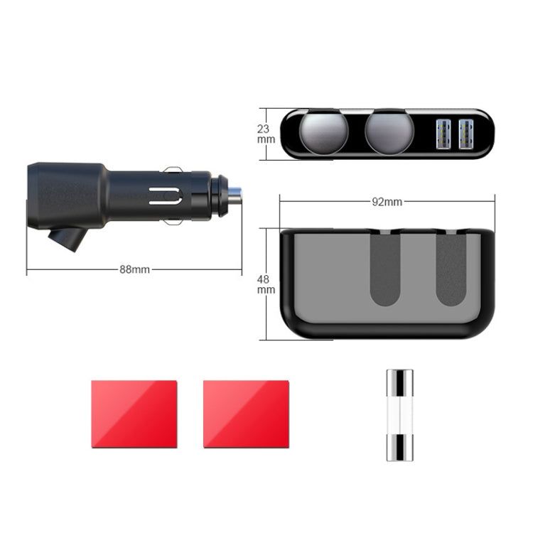 SHUNWEI Car Cigarette Lighter Charger 12/24V USB Converts Socket, Style: 2 Holes 2 USB Voltage - Car Charger by SHUNWEI | Online Shopping UK | buy2fix