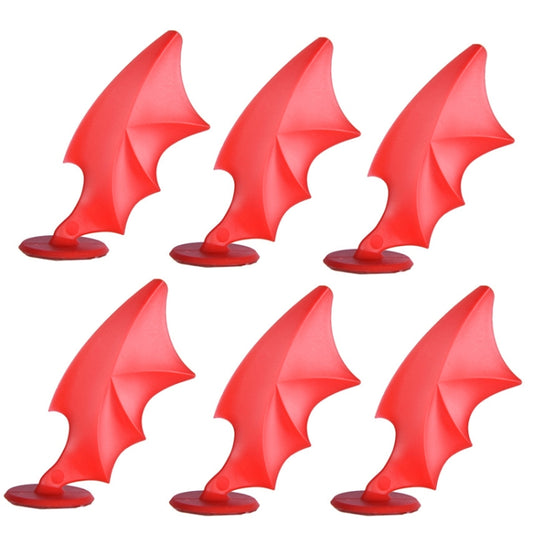 6PCS Motorcycle Helmet Devil Sucker Decoration, Style: Wing (Red) - In Car by buy2fix | Online Shopping UK | buy2fix