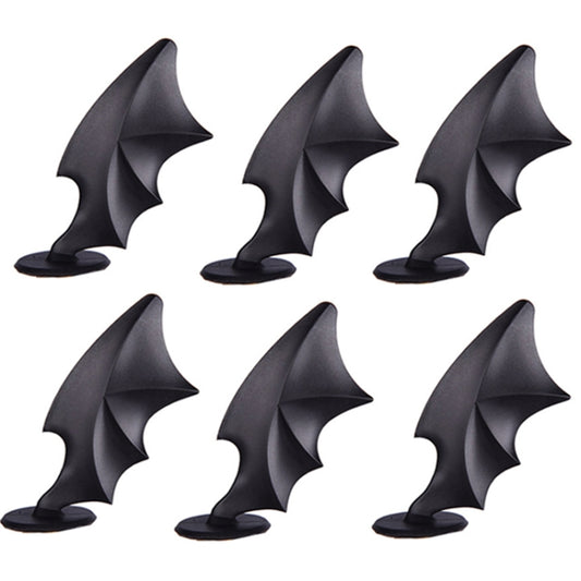 6PCS Motorcycle Helmet Devil Sucker Decoration, Style: Wing (Black) - In Car by buy2fix | Online Shopping UK | buy2fix