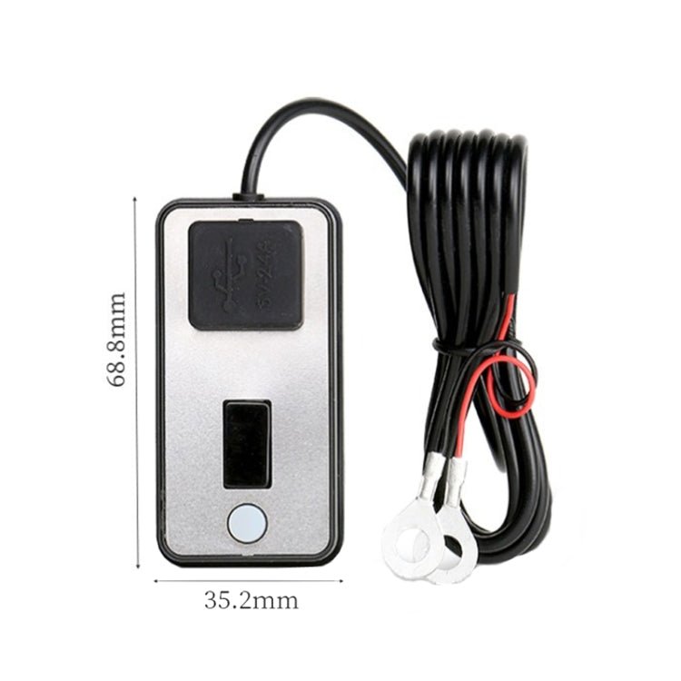 Digital Display Dual USB Universal Waterproof Motorcycle Mobile Phone Charger(2.4A 12-24V) - In Car by buy2fix | Online Shopping UK | buy2fix