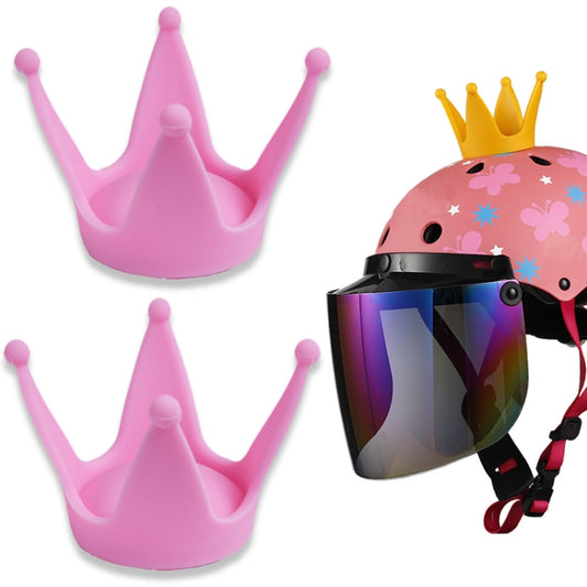 2PCS Motorcycle Crown Sucker Helmet Decoration(Light Pink) - In Car by buy2fix | Online Shopping UK | buy2fix
