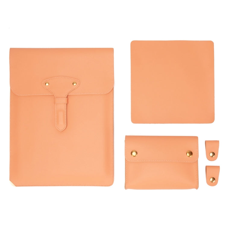 S177 3 In 1 Leather Waterproof Laptop Liner Bags, Size: 13 inches(Honeydet Oranges) - 13.3 inch by buy2fix | Online Shopping UK | buy2fix