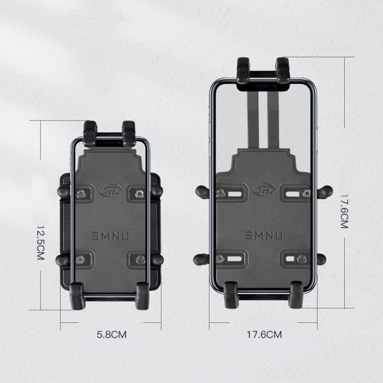 SMNU SM008 Motorcycle Aluminum Alloy Polyclaw Phone Bracket(L-type Installation) - In Car by SMNU | Online Shopping UK | buy2fix