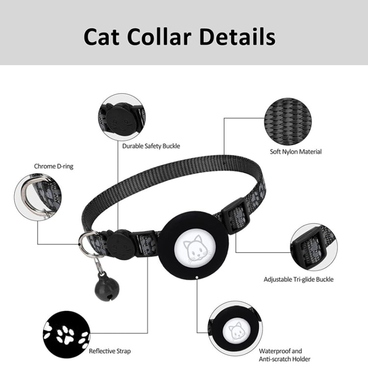 Pet Cat Reflective Collar with Bell for Airtag Tracker(Blue) -  by buy2fix | Online Shopping UK | buy2fix
