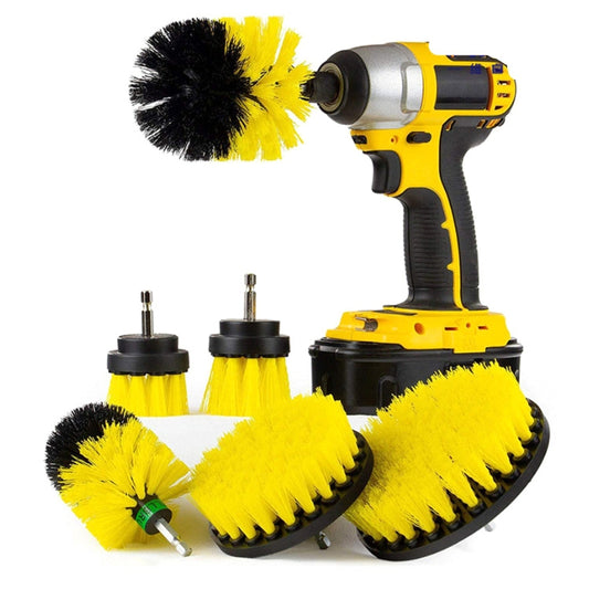 6 PCS / Set Electric Drill Head Car Tire Floor Crevice Cleaning Brush(Yellow) - In Car by buy2fix | Online Shopping UK | buy2fix