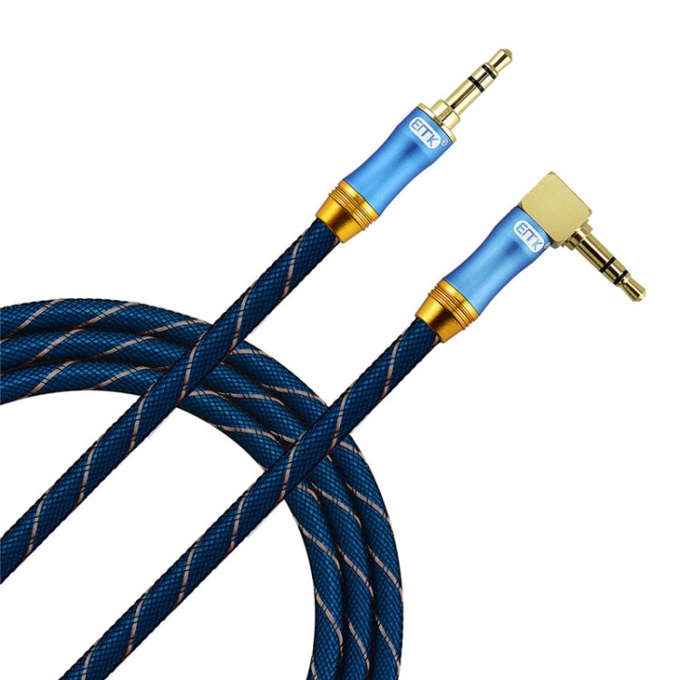 EMK 90-Degree Car 3.5mm Audio Cable Extension Cable, Cable Length: 1.5M(Blue) - Aux Cable by EMK | Online Shopping UK | buy2fix