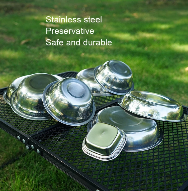 22 PCS / Set CLS Portable Stainless Steel Dinner Plate Outdoor Camping Cutlery - Cookwares & Tablewares by CLS | Online Shopping UK | buy2fix