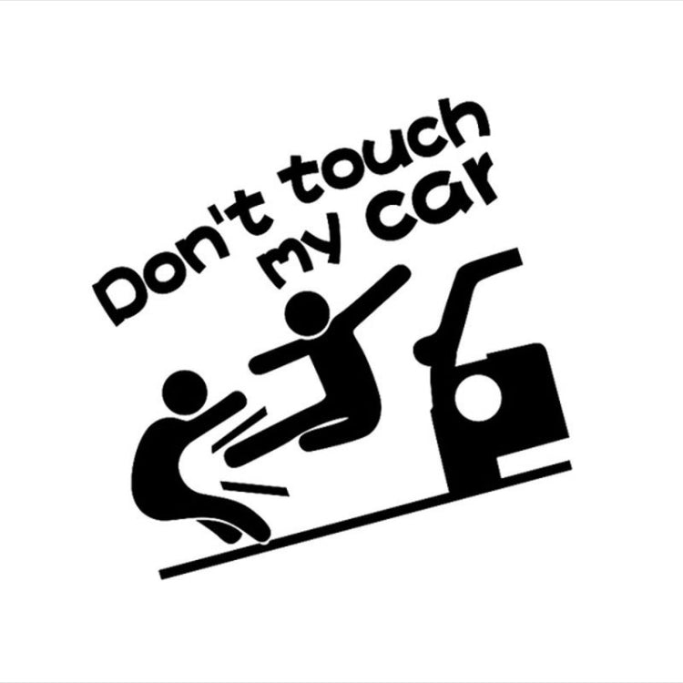 10PCS Reflective Funny Text Do Not Touch My Car Car Sticker(Black) - In Car by buy2fix | Online Shopping UK | buy2fix
