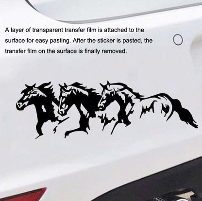 5PCS FGM-002 Carving Reflective Stickers Galloping Horse Car Body Sticker(Black) - In Car by buy2fix | Online Shopping UK | buy2fix