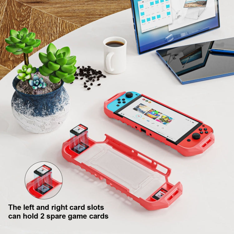 TPU+PC Two-in-one Non-slip Protective Case for Nintendo Switch OLED(Wine Red) - Cases by buy2fix | Online Shopping UK | buy2fix