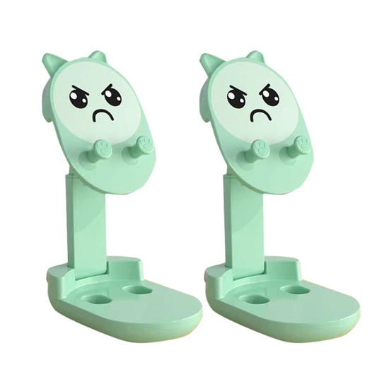 2PCS Mobile Phone Bracket Desktop Cute Cartoon Tablet Live Broadcast Bracket, Style: Cat Ear (Green) - Desktop Holder by buy2fix | Online Shopping UK | buy2fix