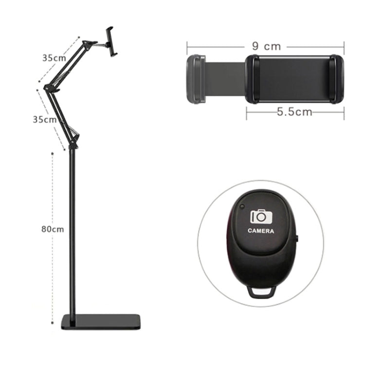 155cm Live Broadcast Bedside Cantilever Floor Bracket Bluetooth Remote Control Model (Black) - Lazy Bracket by buy2fix | Online Shopping UK | buy2fix