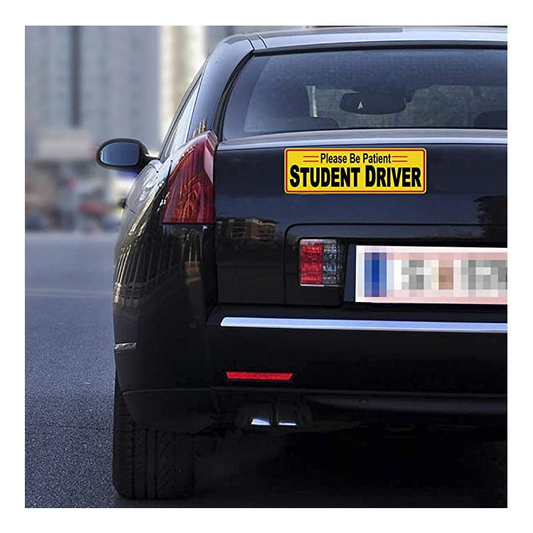 2 PCS STUDENT DRIVER Novice Car Sticker Magnetic Reflective Car Sticker 25 x 8 cm(Type B) - In Car by buy2fix | Online Shopping UK | buy2fix