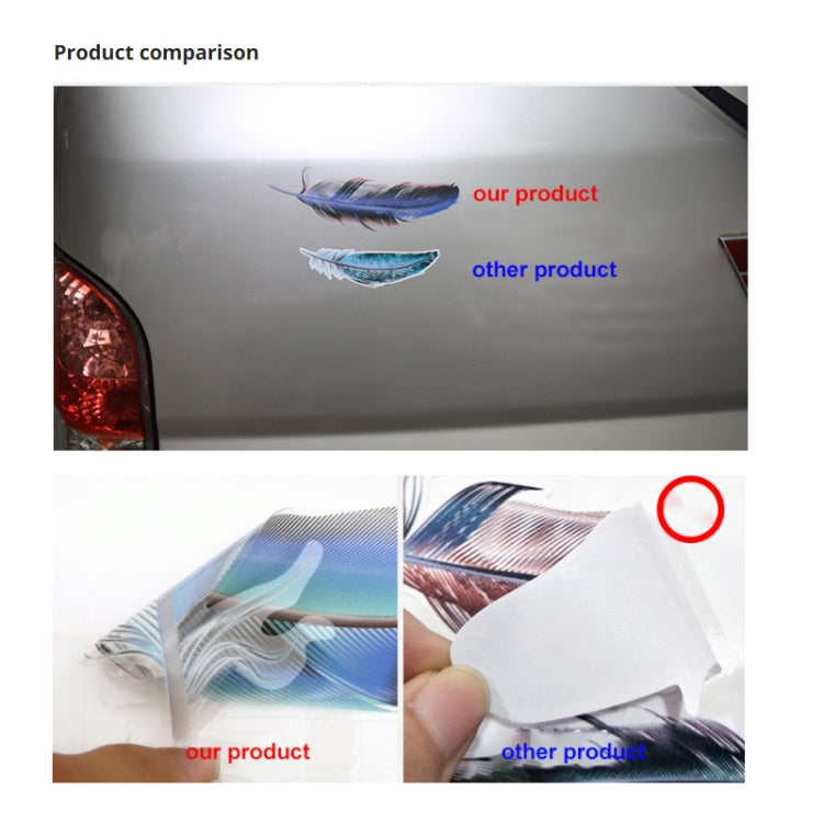 5 Sets Car 3D Feather Body Sticker Scratch Blocking Sticker(Style 4) - In Car by buy2fix | Online Shopping UK | buy2fix
