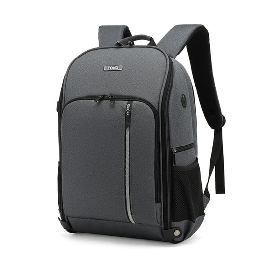 TONO LED Light SLR Digital Camera Backpack With USB Port(Grey) - Camera Accessories by TONO | Online Shopping UK | buy2fix