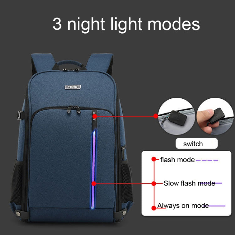 TONO LED Light SLR Digital Camera Backpack With USB Port(Blue) - Camera Accessories by TONO | Online Shopping UK | buy2fix