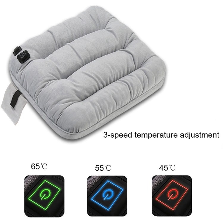 10W 5V USB Adjustable Temperature Graphene Heated Cushion Office Chair Cushion(Light Grey) - Home & Garden by buy2fix | Online Shopping UK | buy2fix