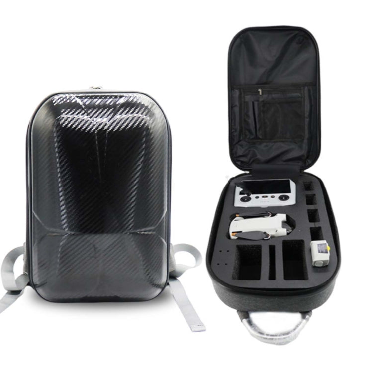 Hard Shell PC Carbon Fiber Backpack for DJI Mini 3 Pro Drone(Dark Grey) - Other by buy2fix | Online Shopping UK | buy2fix