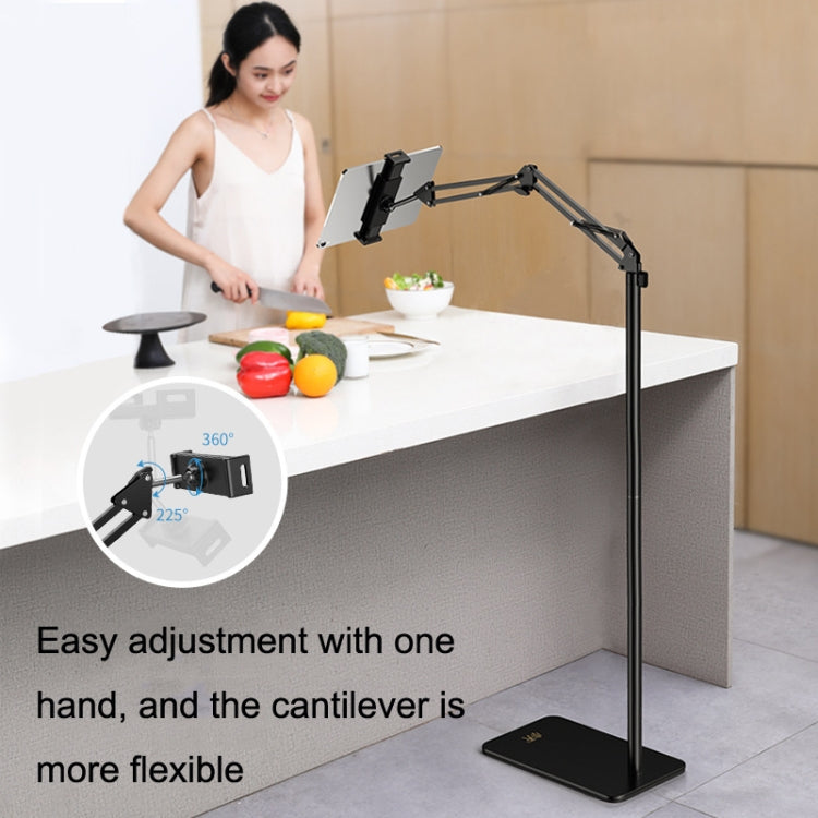 SSKY L10 Home Cantilever Ground Phone Holder Tablet Support Holder, Style: Retractable+Desktop Clip (White) - Lazy Bracket by SSKY | Online Shopping UK | buy2fix