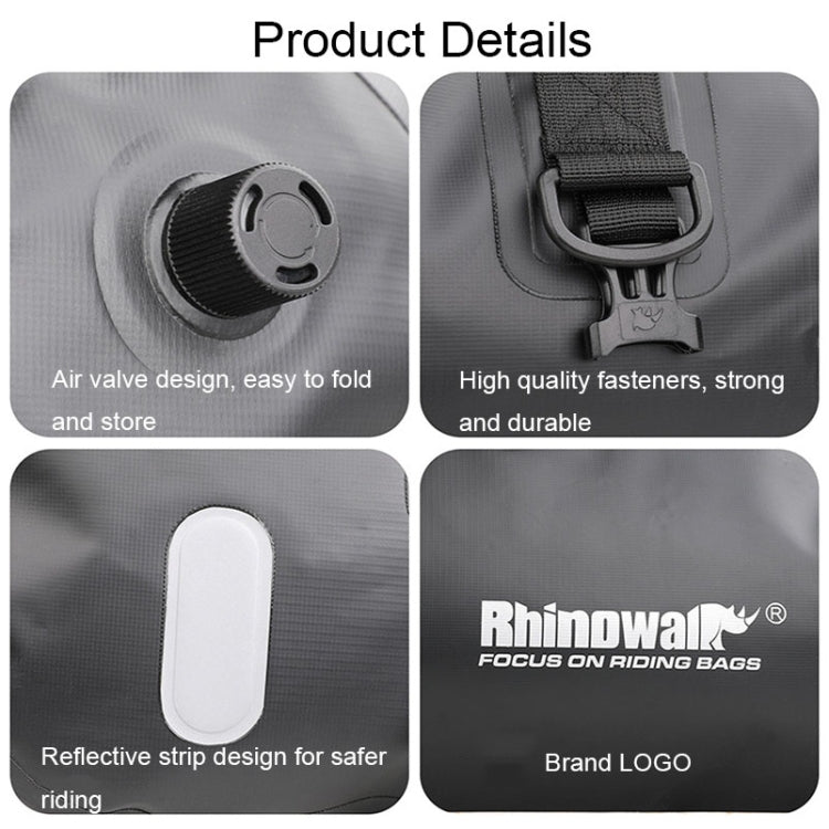 Rhinowalk MT20450 45L Large Capacity Portable Waterproof Motorcycle Tail Bag(Black) - In Car by Rhinowalk | Online Shopping UK | buy2fix