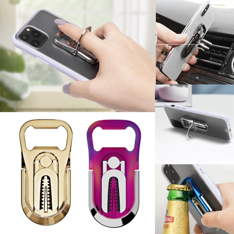 Multifunction Car Air Vent Phone Holder Finger Ring Phone Bracket Bottle Opener(Gold) - Ring Holder by buy2fix | Online Shopping UK | buy2fix