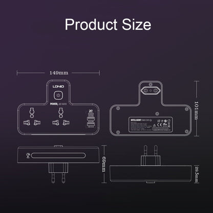 LDNIO SC2311 20W PD+QC 3.0 Multifunctional Home Fast Charging Socket with Night Light, Spec: UK Plug - Extension Socket by LDNIO | Online Shopping UK | buy2fix