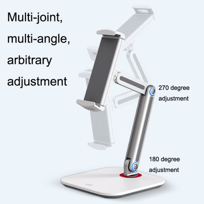 SSKY X38 Desktop Phone Tablet Stand Folding Online Classes Support, Style: Long Arm Version (White) - Desktop Holder by SSKY | Online Shopping UK | buy2fix